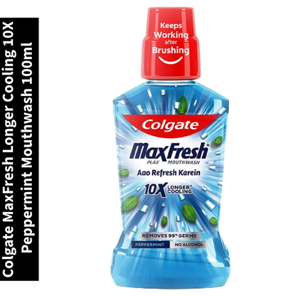 Peppermint Mouthwash Colgate MaxFresh Longer Cooling 10X 100ml