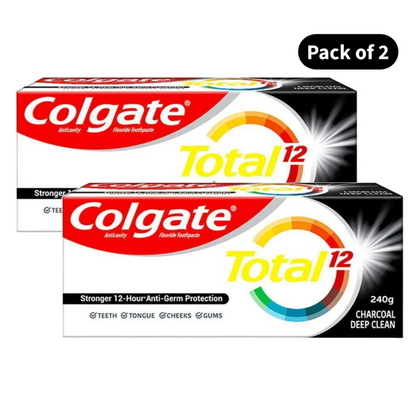 Colgate Total 12 Charcoal Deep Clean Toothpaste (2x120gm)(Pack of 2)