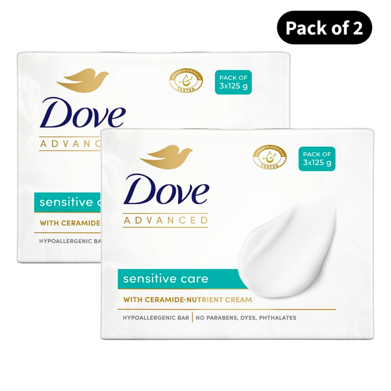 Dove Advanced Sensitive Care Bar (125gm X 3)(Pack of 2)