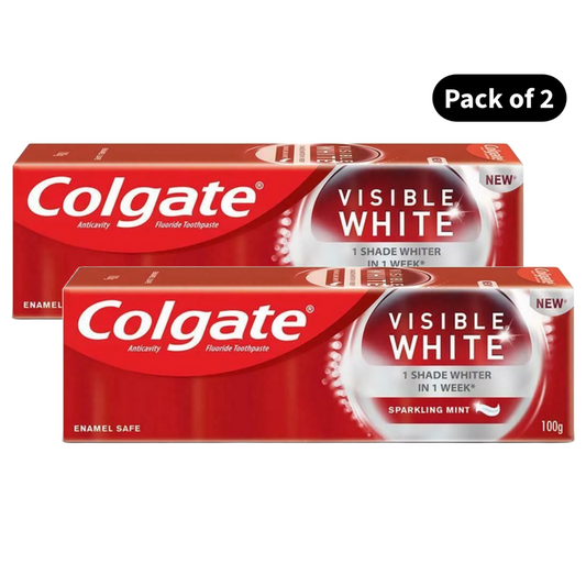 Colgate Visible White Sparkling Mint Toothpaste (100gm)(Pack of 2)