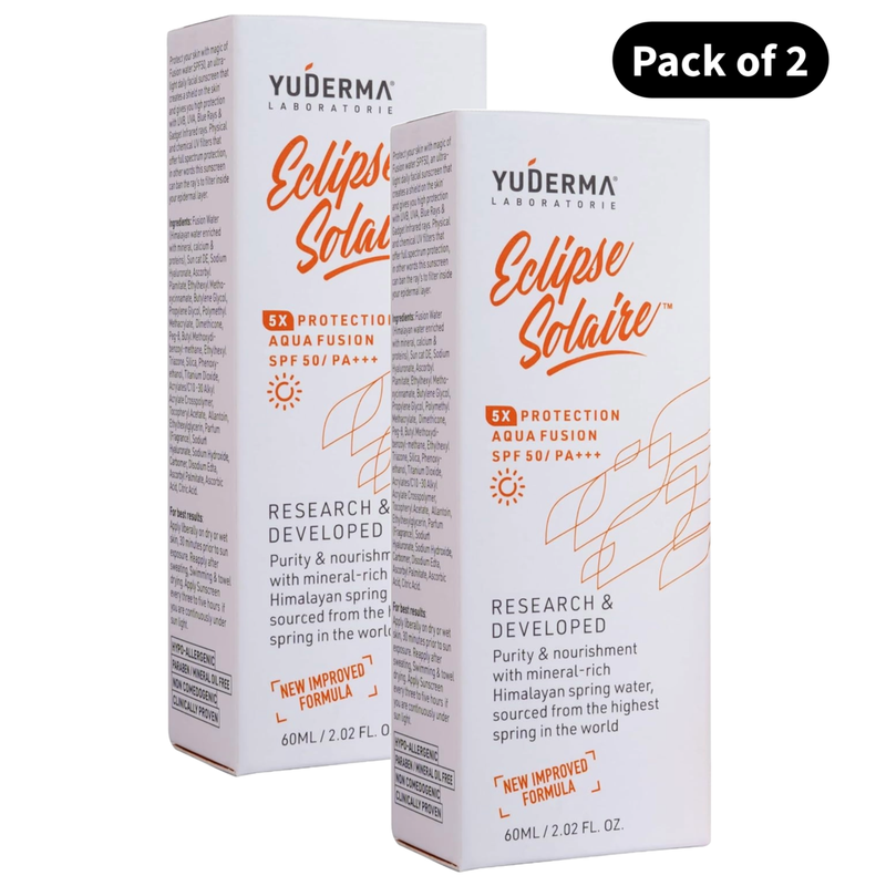 Yuderma Eclipse Solaire Aqua Fusion SPF 50 Pa+++ (60ml)(Pack of 2)