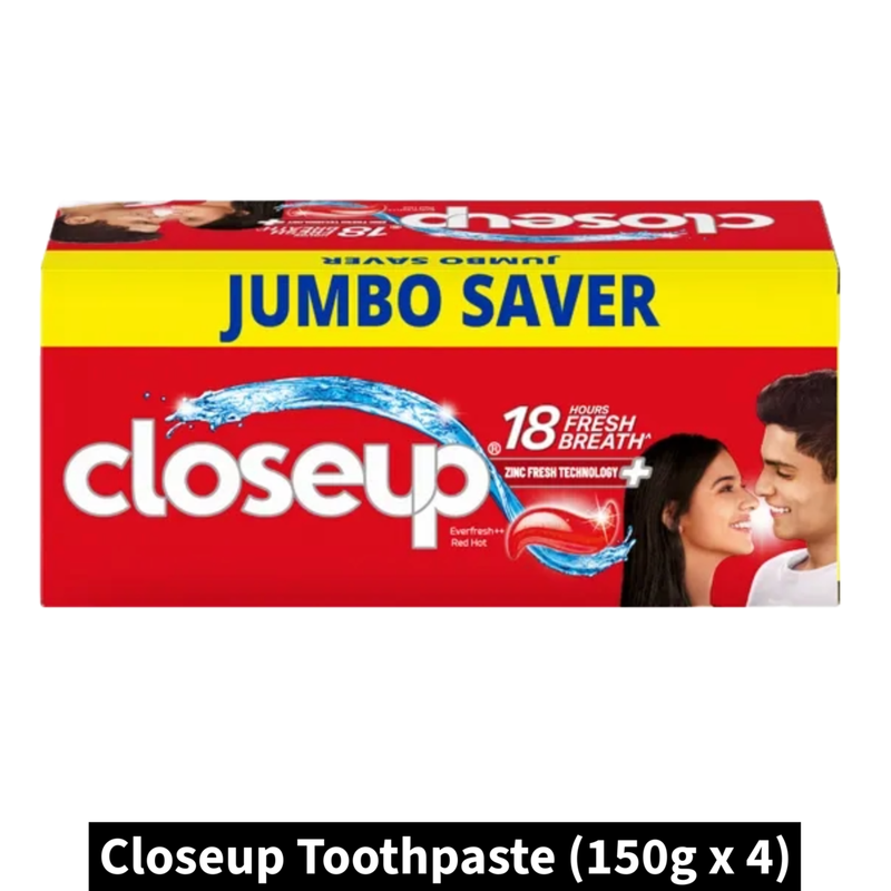 Closeup 18 Hours Fresh Breath Toothpaste (150gm x 4)(Pack of 1)