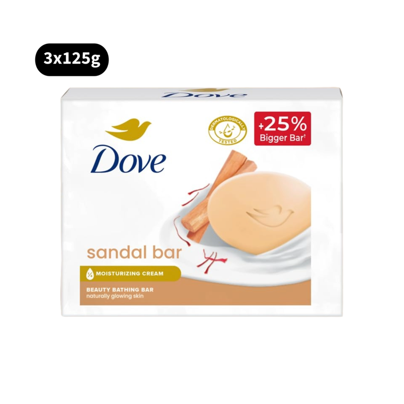 Dove Moisturising Cream Bar Sandalwood Beauty Bathing (125gm X 3)