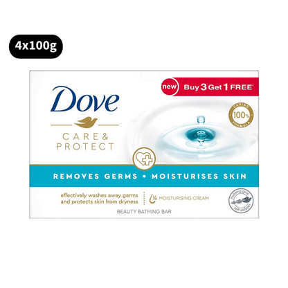 Dove Moisturising Skin Bar Care & Protect Beauty Bathing (100gm X 4)
