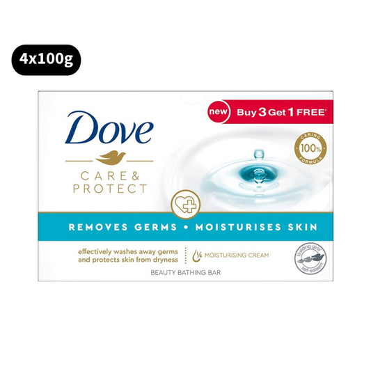 Dove Moisturising Skin Bar Care & Protect Beauty Bathing (100gm X 4)