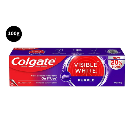 Colgate Anticavity Toothpaste Visible White Purple 100gm