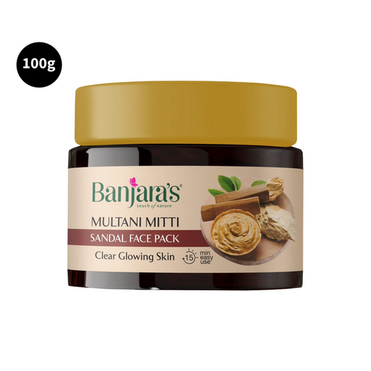 Banjaras Sandal Glowing Skin Face Pack Multani Mitti 100gm