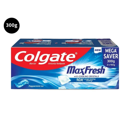 Colgate Peppermint Ice MaxFresh With Cooling Toothpaste Crystals 10X (2X150gm)