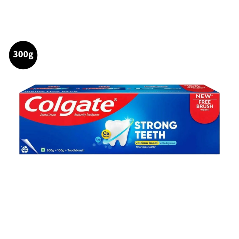 Colgate Anticavity Toothpaste Strong Teeth + ToothBrush 300gm