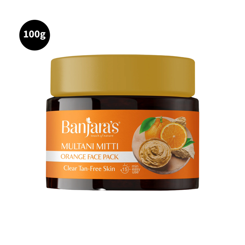 Banjaras Orange Glowing Skin Face Pack Multani Mitti 100gm