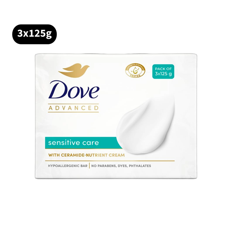 Dove Ceramide-Nutrient Cream Bar Advanced Sensitive Care (125gm X 3)