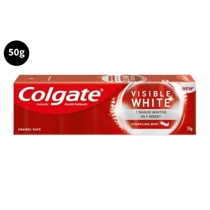 Colgate Anticavity Toothpaste Visible White Sparkling Mint 50gm