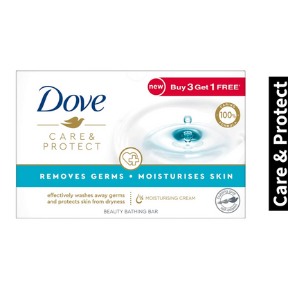 With Moisturising Skin Dove Care & Protect Beauty Bathing Bar (100g X 4)