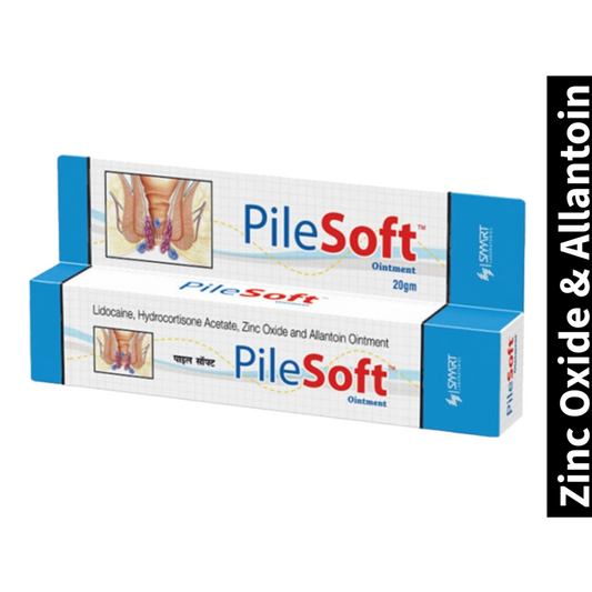 Zinc Oxide & Allantoin Pilesoft Hydrocortisone Acetate Ointment 20g