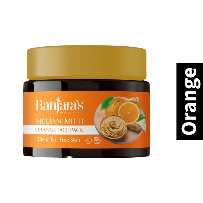 Orange Glowing Skin Banjaras Multani Mitti Face Pack 100g