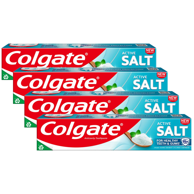 Colgate Active Salt Anticavity Healthy Teeth & Gums Toothpaste 200g Pack of 4