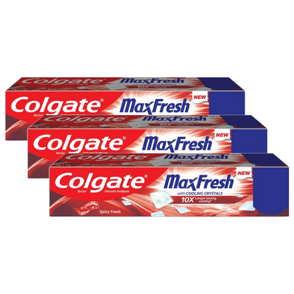 Colgate MaxFresh With Cooling Crystals 10X Spicy Fresh Toothpaste 38g Pack of 3