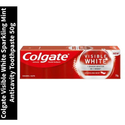 Visible White Sparkling Mint Colgate Anticavity Toothpaste 50g