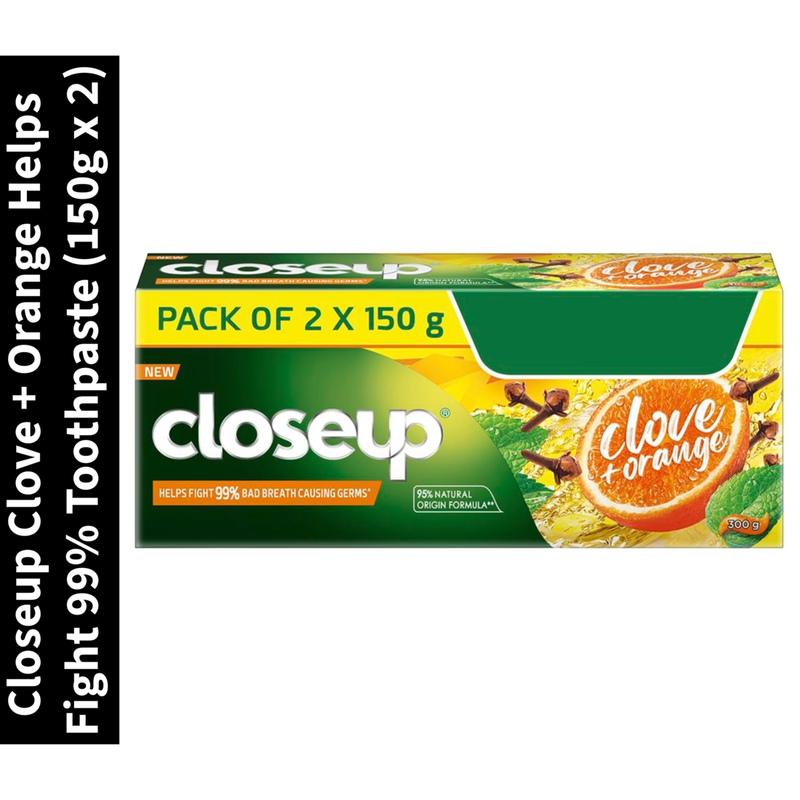 Clove + Orange Closeup Helps Fight 99% Toothpaste (150g x 2)