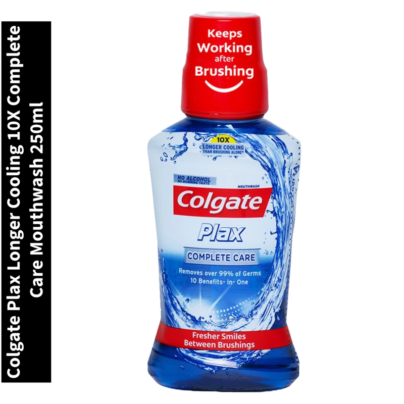 Plax Longer Cooling 10X Colgate Complete Care Mouthwash 250ml