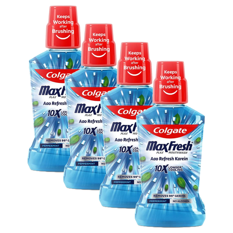 Colgate MaxFresh Longer Cooling 10X Peppermint Mouthwash 100ml Pack of 4