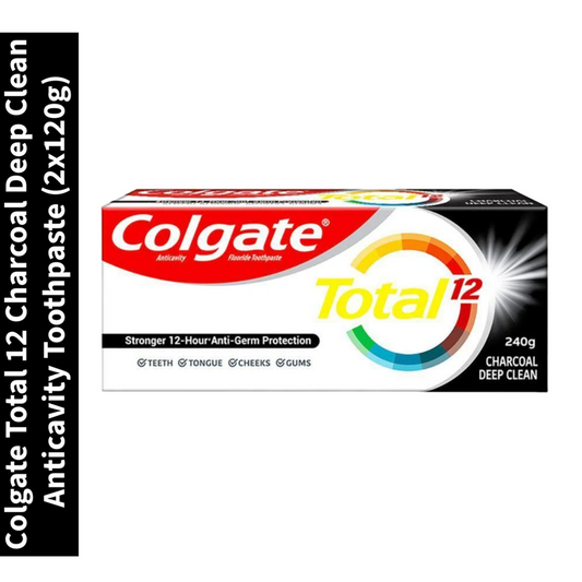 Total 12 Colgate Charcoal Deep Clean Anticavity Toothpaste (2x120g)