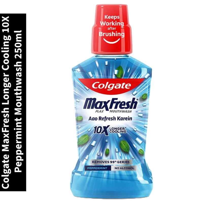 MaxFresh Longer Cooling 10X Colgate Peppermint Mouthwash 250ml