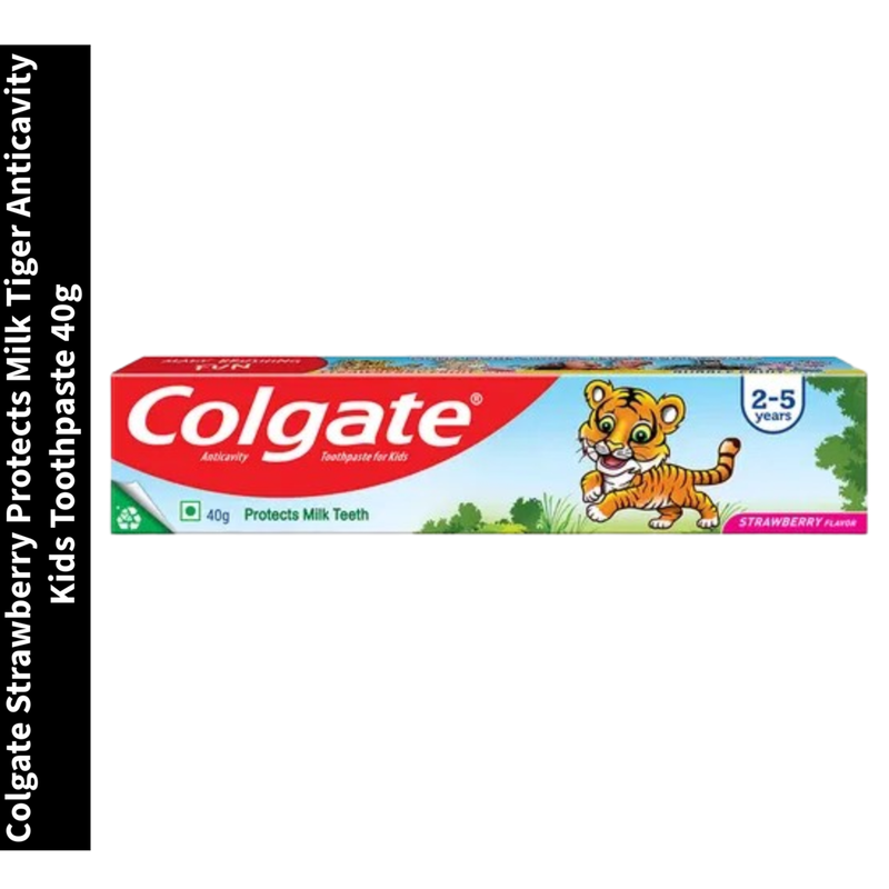 Strawberry Protects Milk Tiger Colgate Anticavity Kids Toothpaste 40g