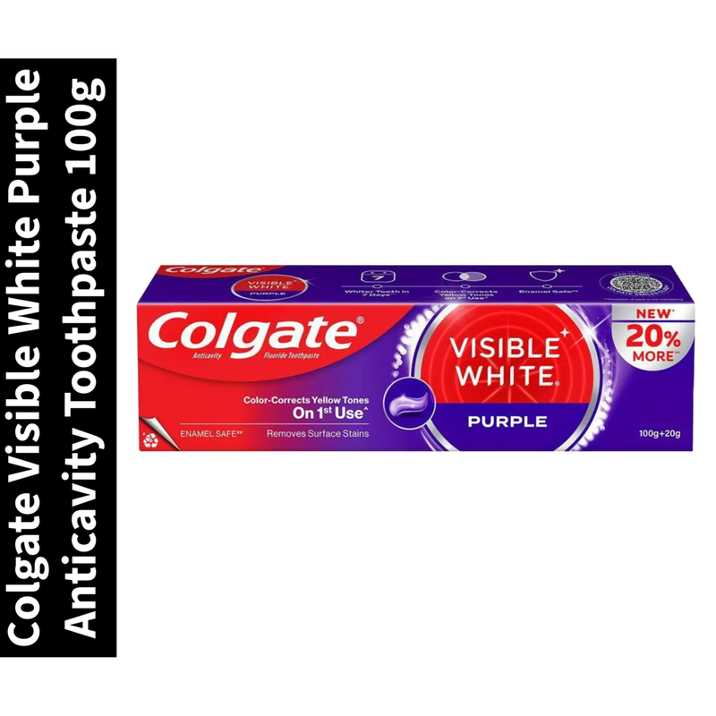 Visible White Purple Colgate Anticavity Toothpaste 100g