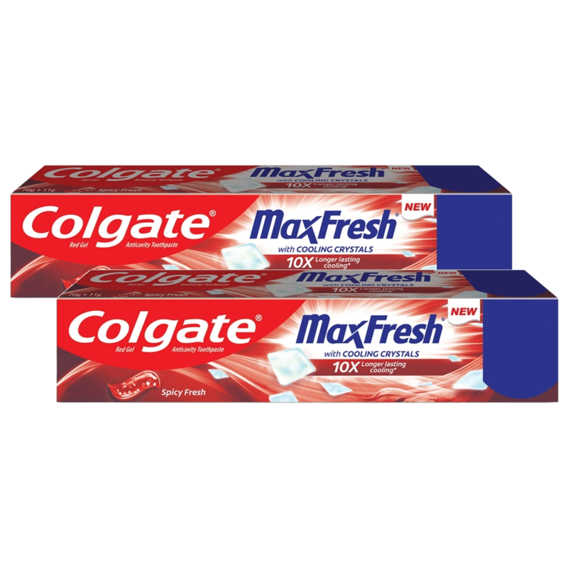 Colgate MaxFresh With Cooling Crystals 10X Spicy Fresh Toothpaste 38g Pack of 2