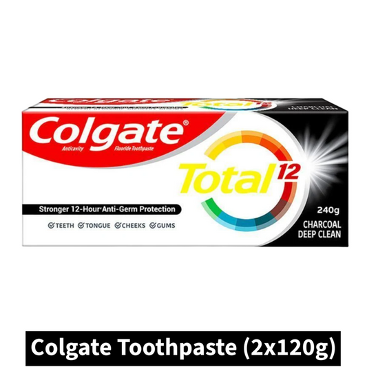 Colgate Total 12 Charcoal Deep Clean Toothpaste (2x120gm)(Pack of 1)