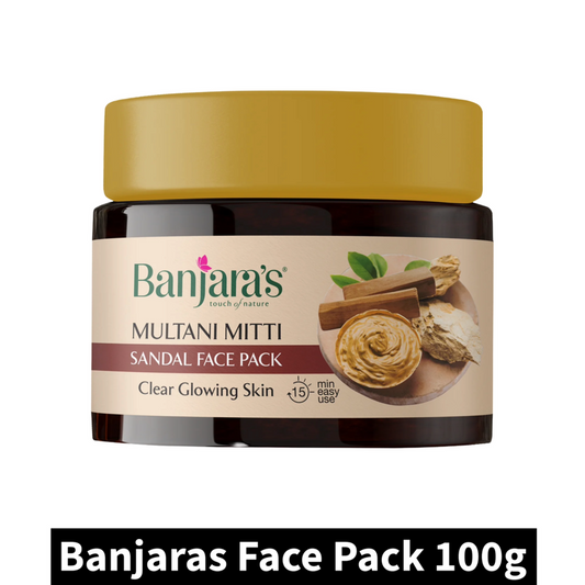 Banjaras Multani Mitti Sandal Face Pack (100gm)(Pack of 1)