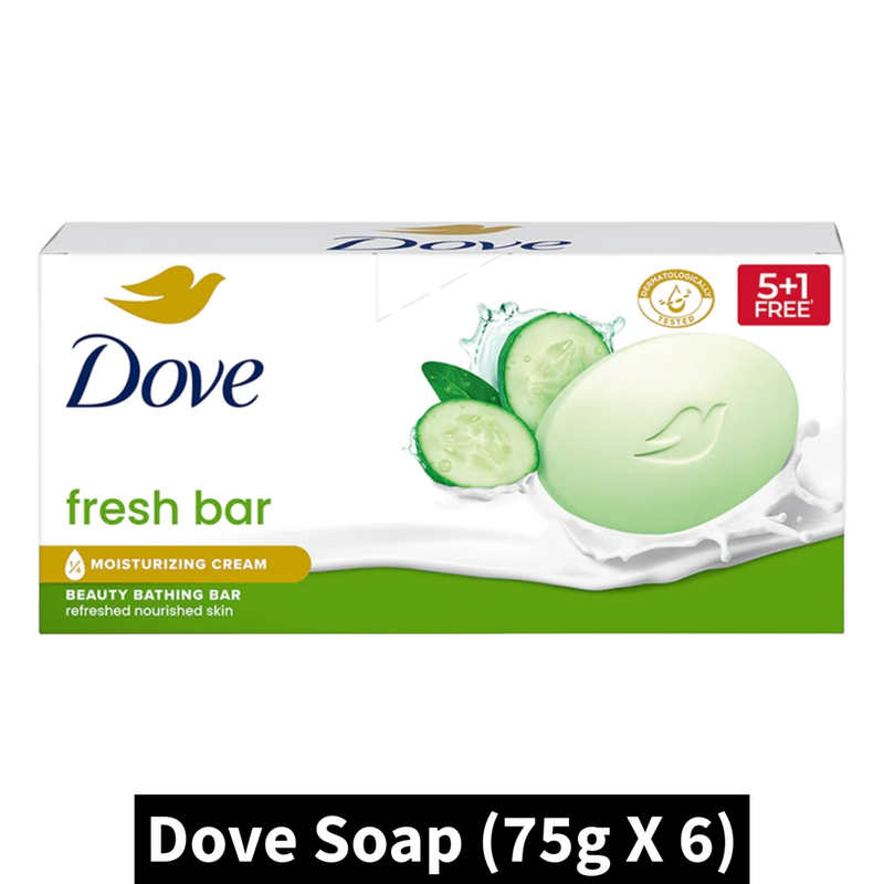 Dove Fresh Moisture Bar (75gm X 6)(Pack of 1)