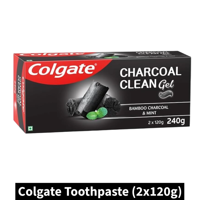 Colgate Charcoal Clean Gel Toothpaste (2x120gm)(Pack of 1)