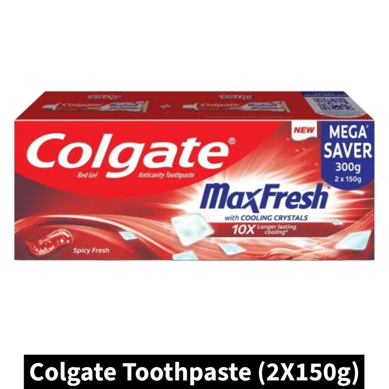 Colgate MaxFresh Spicy Fresh Toothpaste (2X150g)m)(Pack of 1)