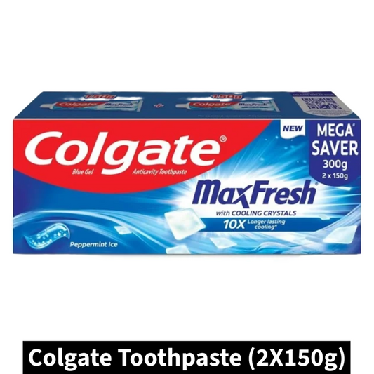 Colgate MaxFresh Peppermint Ice Toothpaste (2X150gm)(Pack of 1)