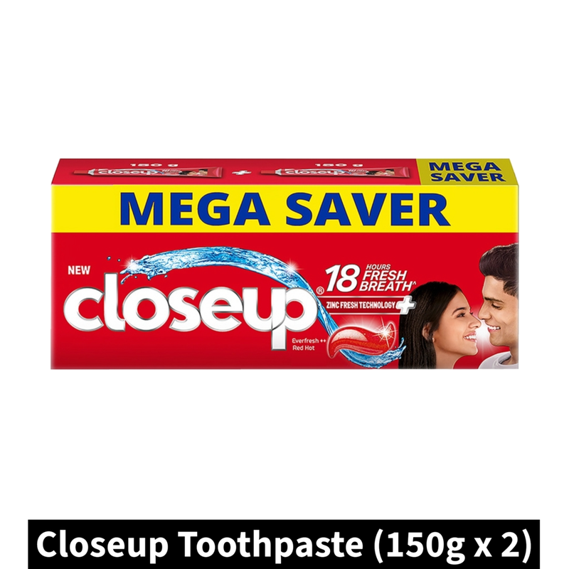 Closeup 18 Hours Fresh Breath Toothpaste (150gm x 2)(Pack of 1)