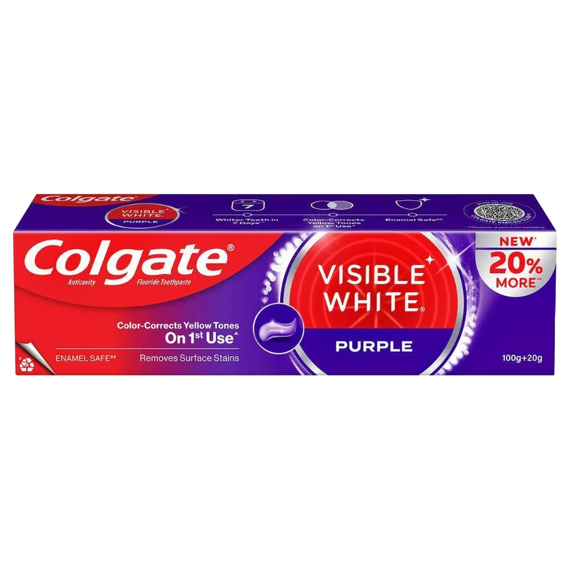 Colgate Visible White Purple Anticavity Toothpaste 100g