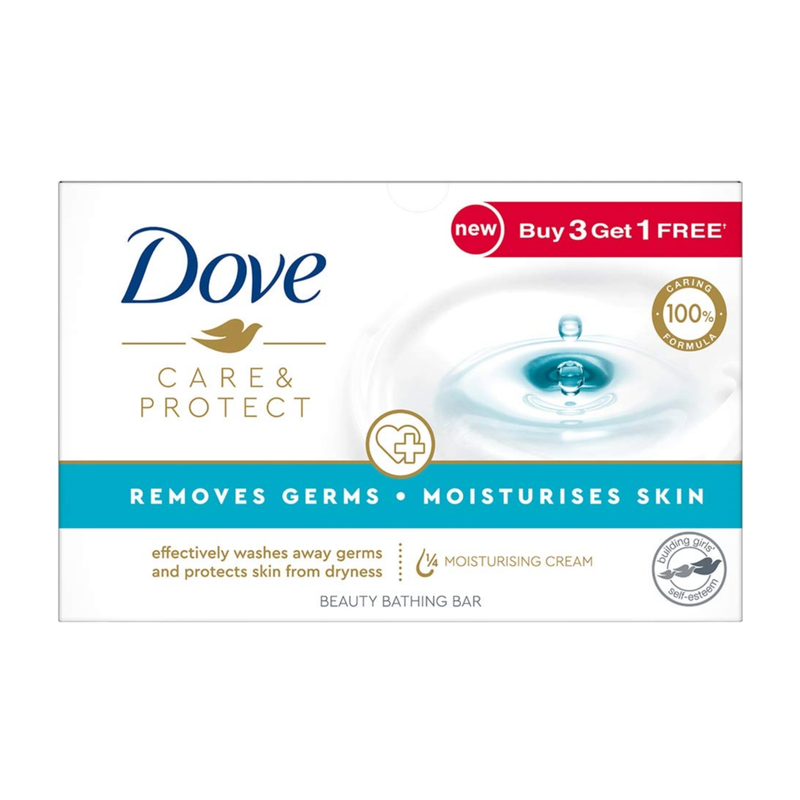 Dove Care & Protect Beauty Bathing Moisturising Skin Bar (100g X 4)