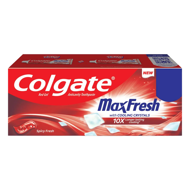 Colgate MaxFresh With Cooling Crystals 10X Spicy Fresh Toothpaste (3X150g)