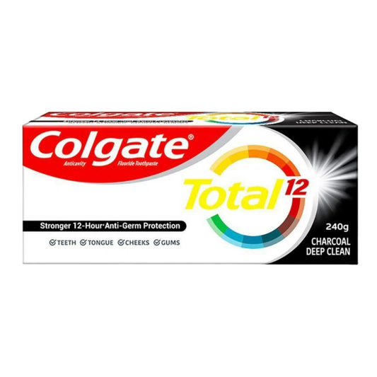 Colgate Total 12 Charcoal Deep Clean Anticavity Toothpaste (2x120g)