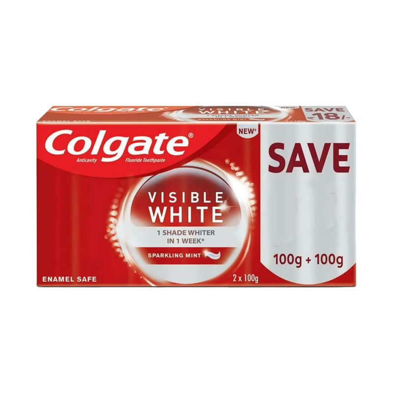 Colgate Visible White Sparkling Mint Anticavity Toothpaste (2X100g)