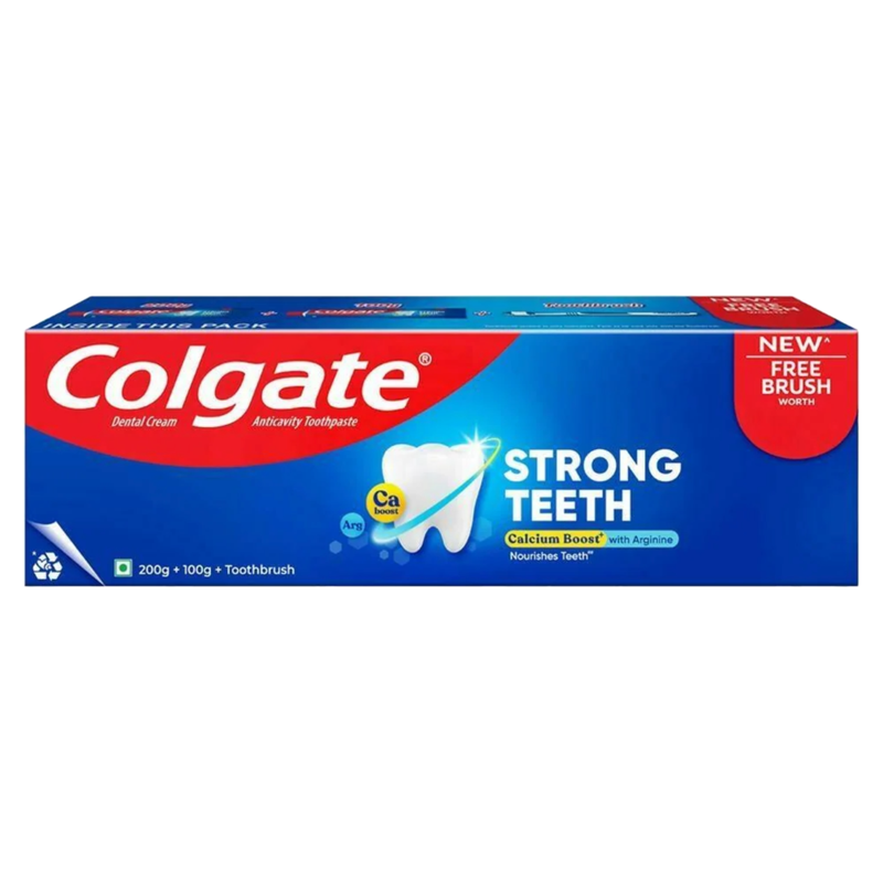 Colgate Strong Teeth Anticavity Toothpaste + ToothBrush 300g