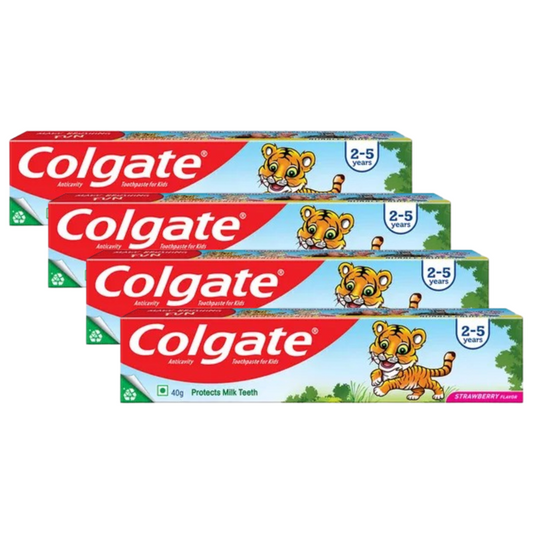 Colgate Strawberry Protects Milk Tiger Anticavity Kids Toothpaste 40g Pack of 4