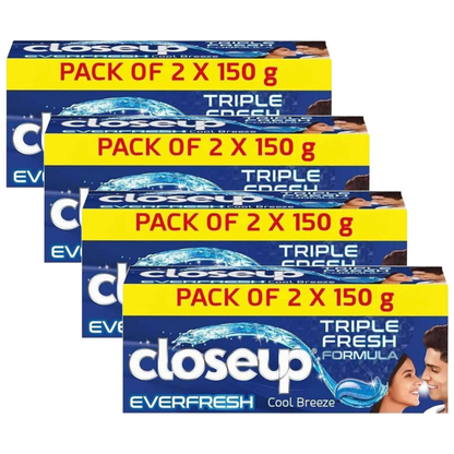 Closeup Everfresh Triple Fresh Formula Toothpaste (150g x 2) Pack of 4