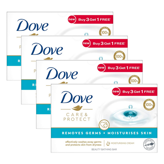 Dove Care & Protect Beauty Bathing Moisturising Skin Bar (100g X 4) Pack of 4