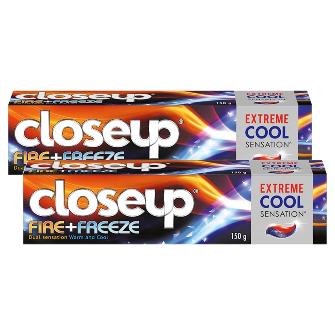 Closeup Fire+Freeze Extreme Cool Sensation Toothpaste 150g Pack of 2