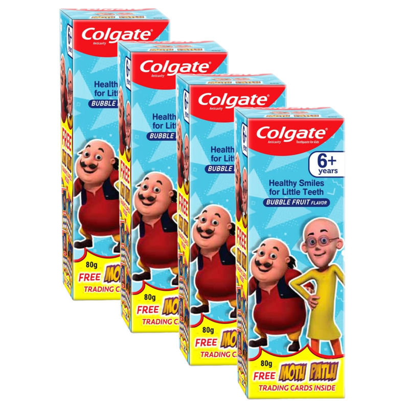 Colgate Bubble Fruit Motu Patlu Anticavity Kids Toothpaste 80g Pack of 4