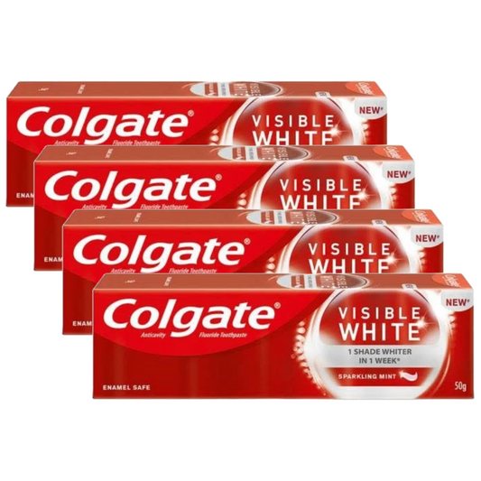 Colgate Visible White Sparkling Mint Anticavity Toothpaste 50g Pack of 4