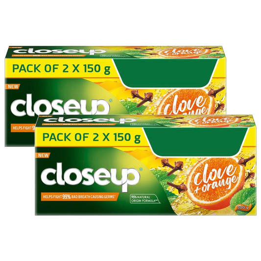 Closeup Clove + Orange Helps Fight 99% Toothpaste (150g x 2) Pack of 2